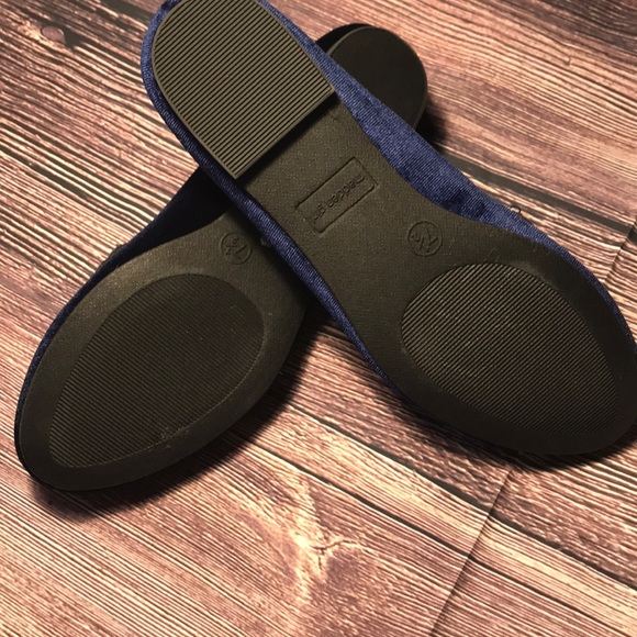 Madden Girl Blue velvet Loafers - Picture 6 of 6